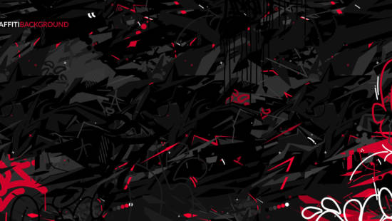 Dark Black Abstract Flat Urban Street Art Graffiti Style Vector